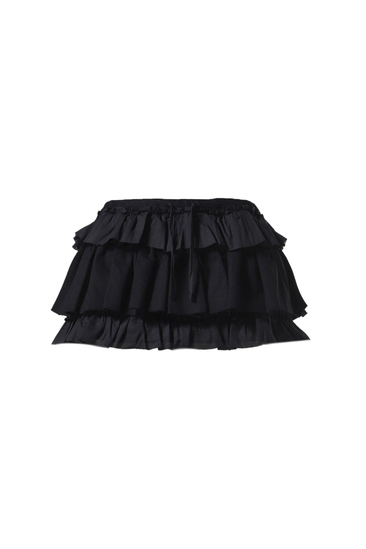 GIRLFRIEND RUFFLE MINI SKIRT / BLK