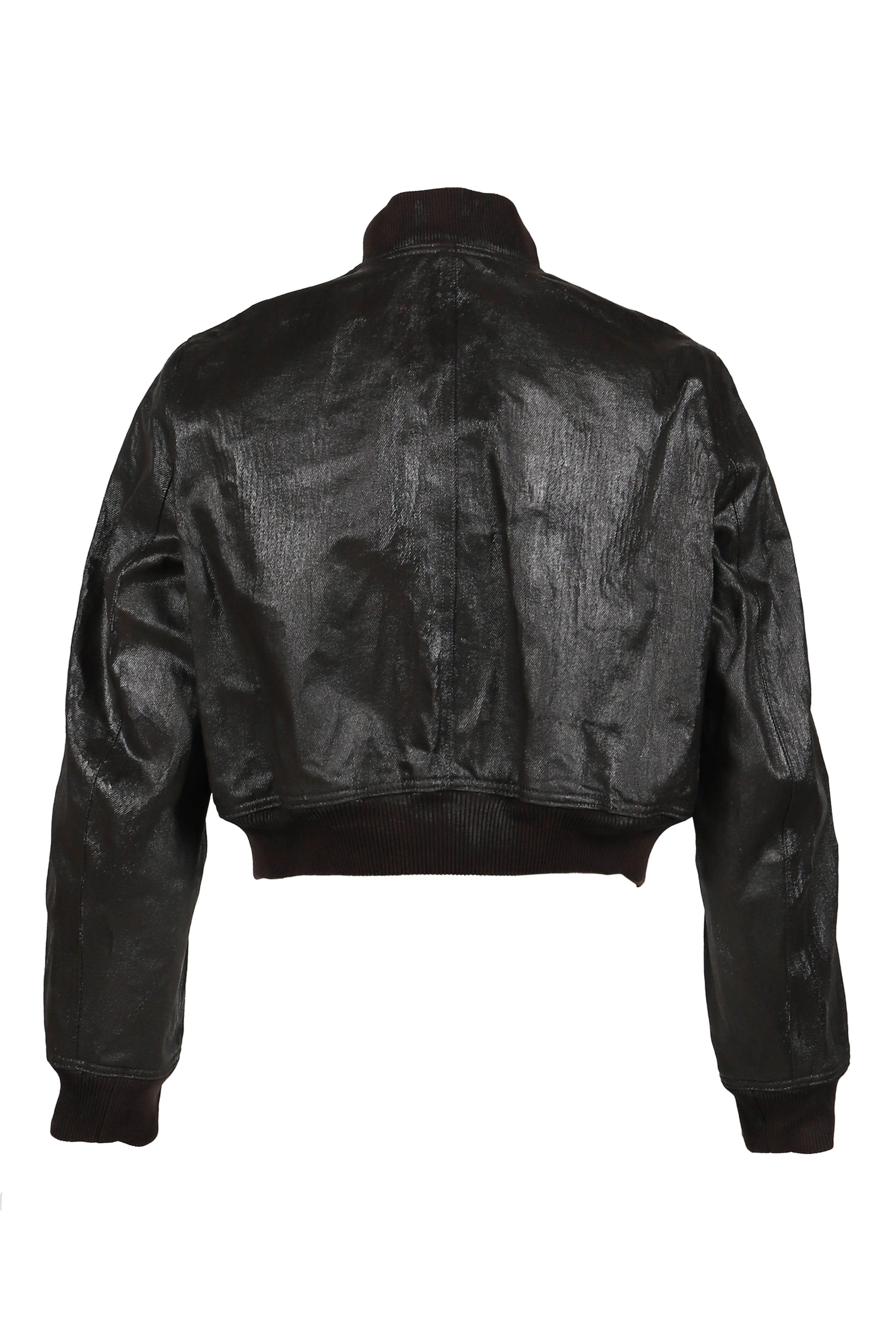 CRACK WAXED DENIM LOCUST BOMBER JACKET / BRW