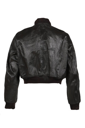 CRACK WAXED DENIM LOCUST BOMBER JACKET / BRW