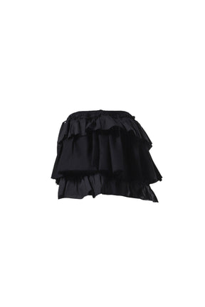 GIRLFRIEND RUFFLE MINI SKIRT / BLK