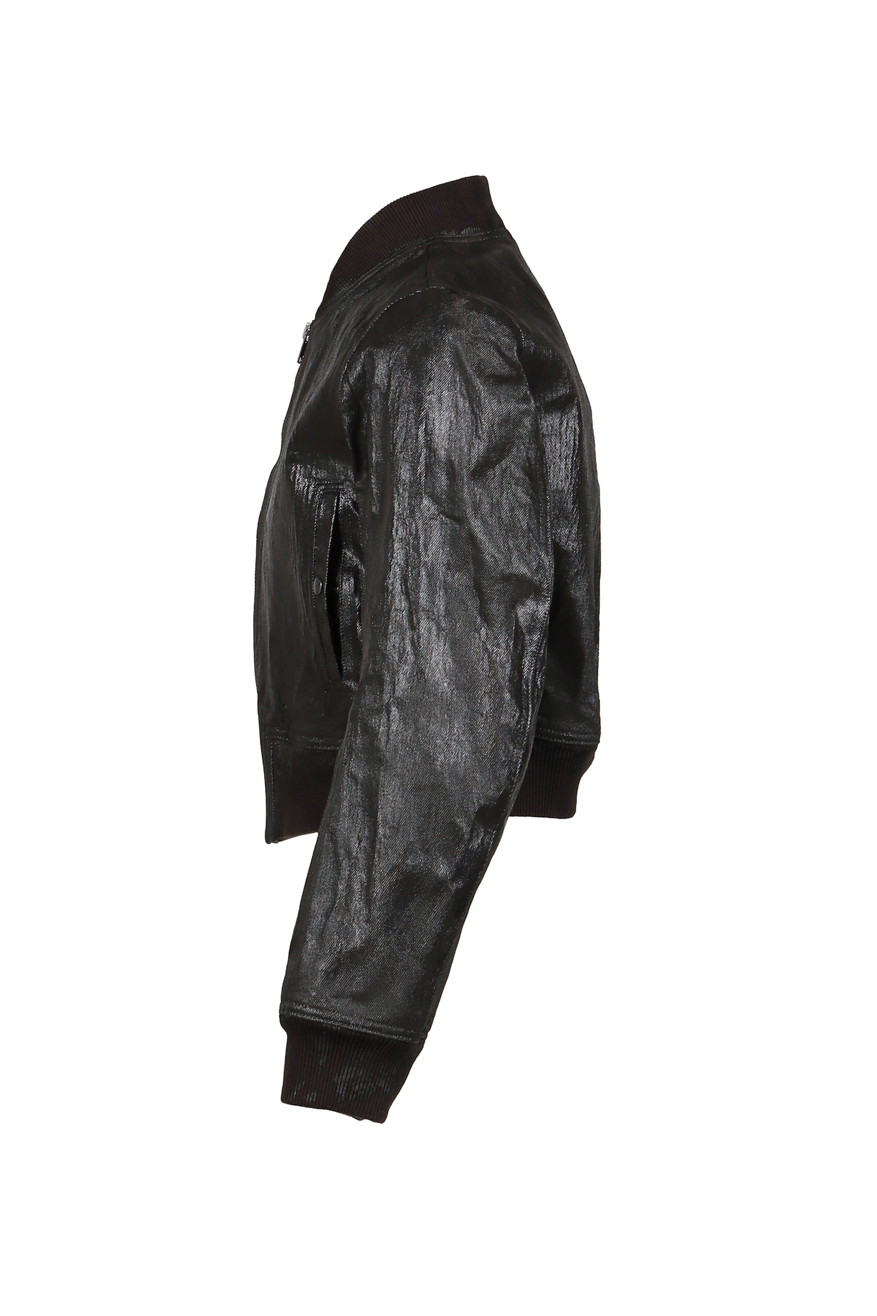 CRACK WAXED DENIM LOCUST BOMBER JACKET / BRW