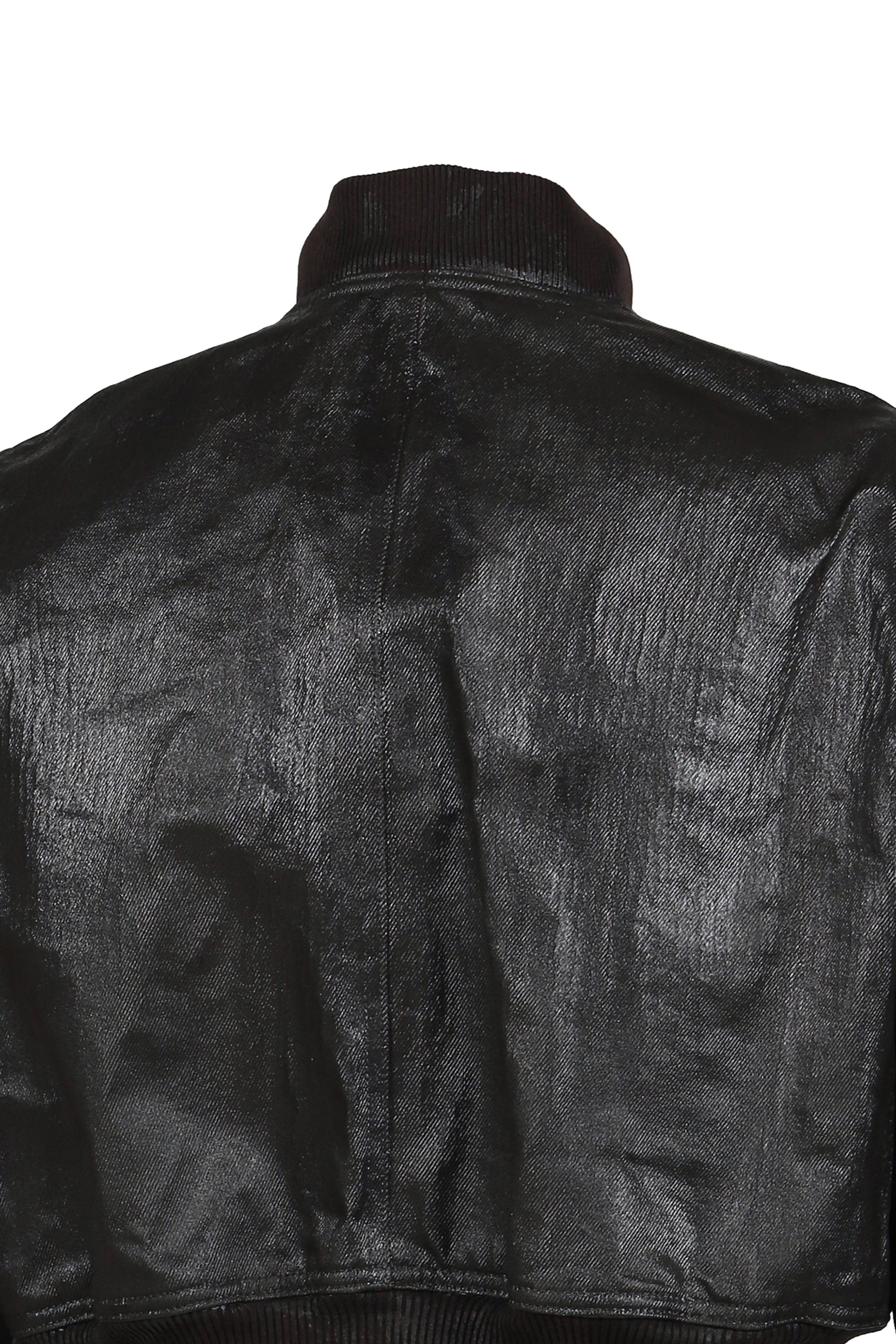 CRACK WAXED DENIM LOCUST BOMBER JACKET / BRW
