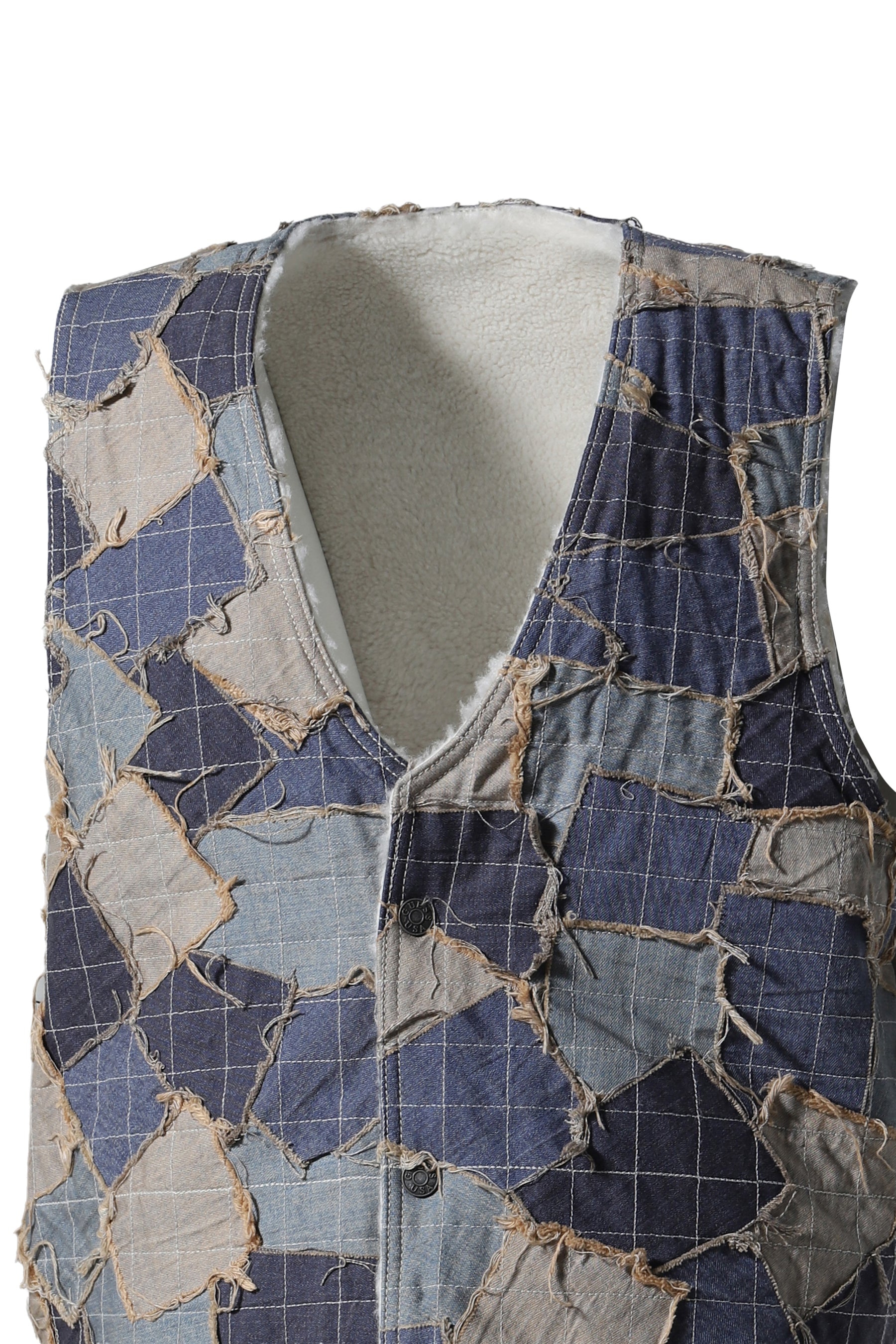 GUSA REVERSIBLE DENIM VEST / MULTI