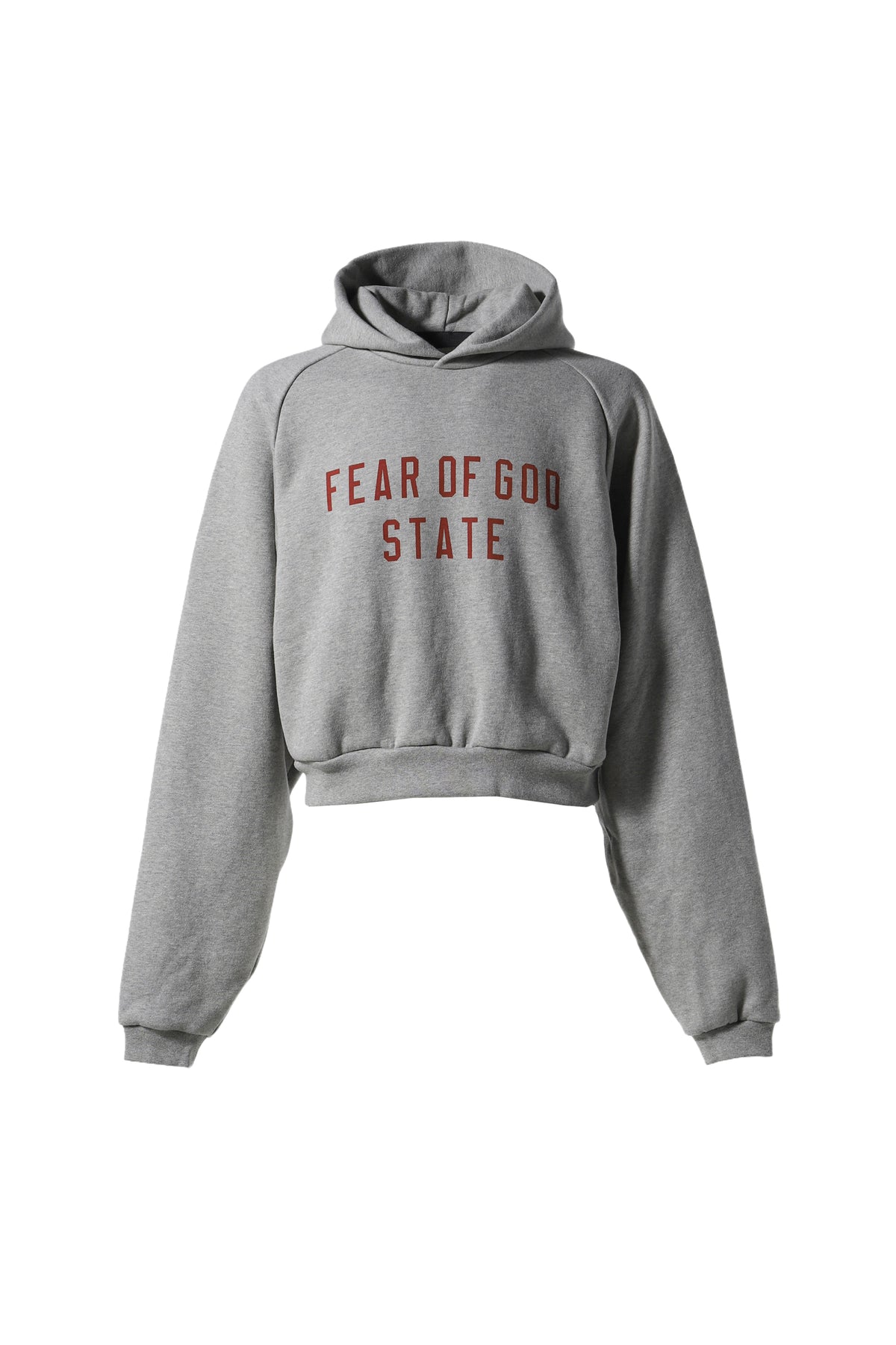 FLEECE CROPPED HOODIE / DARK HEATHER