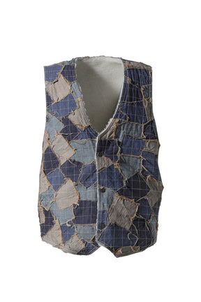 GUSA REVERSIBLE DENIM VEST / MULTI