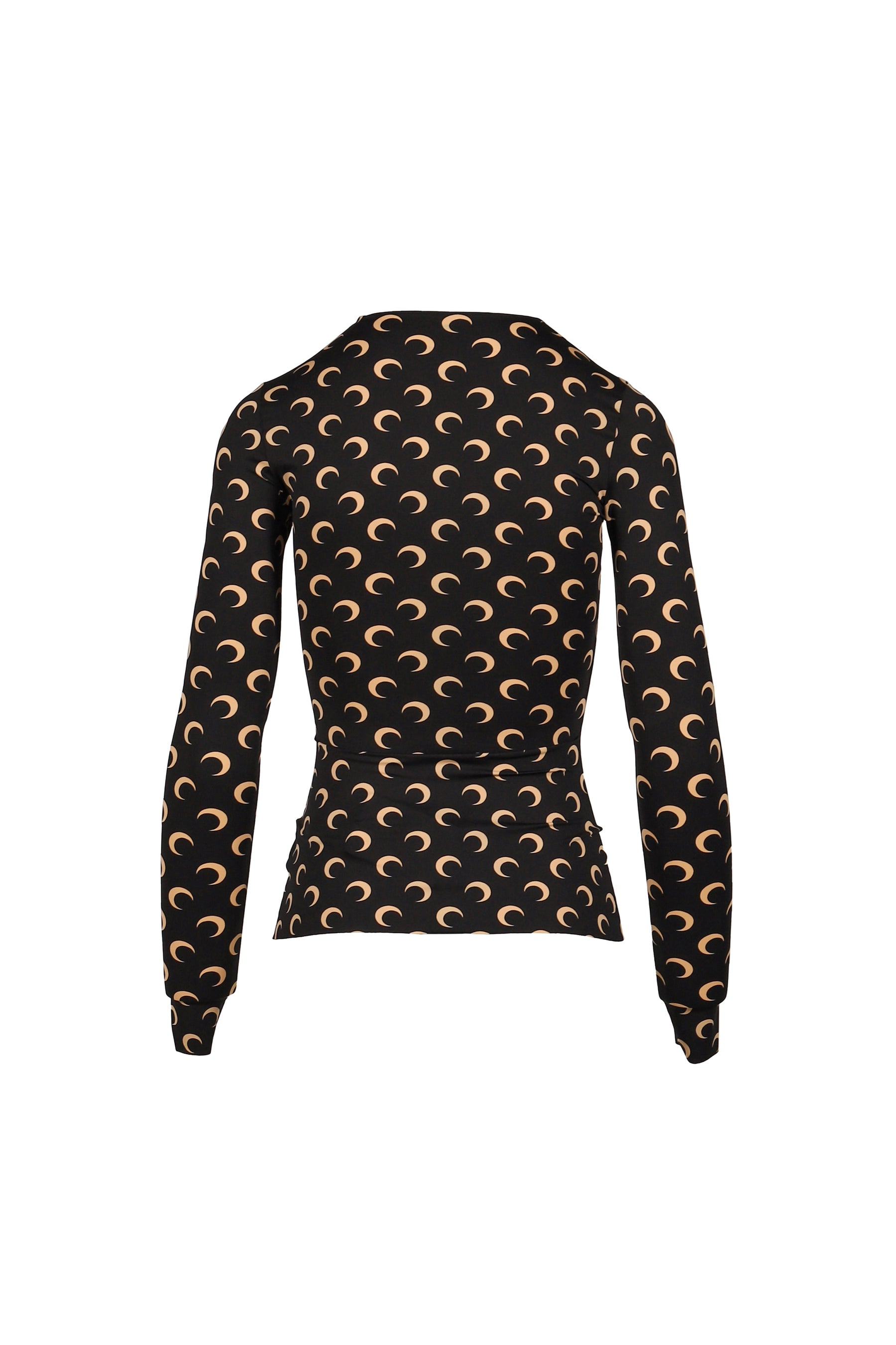 MOON PRINTED JERSEY LS CREWNECK TOP / TAN