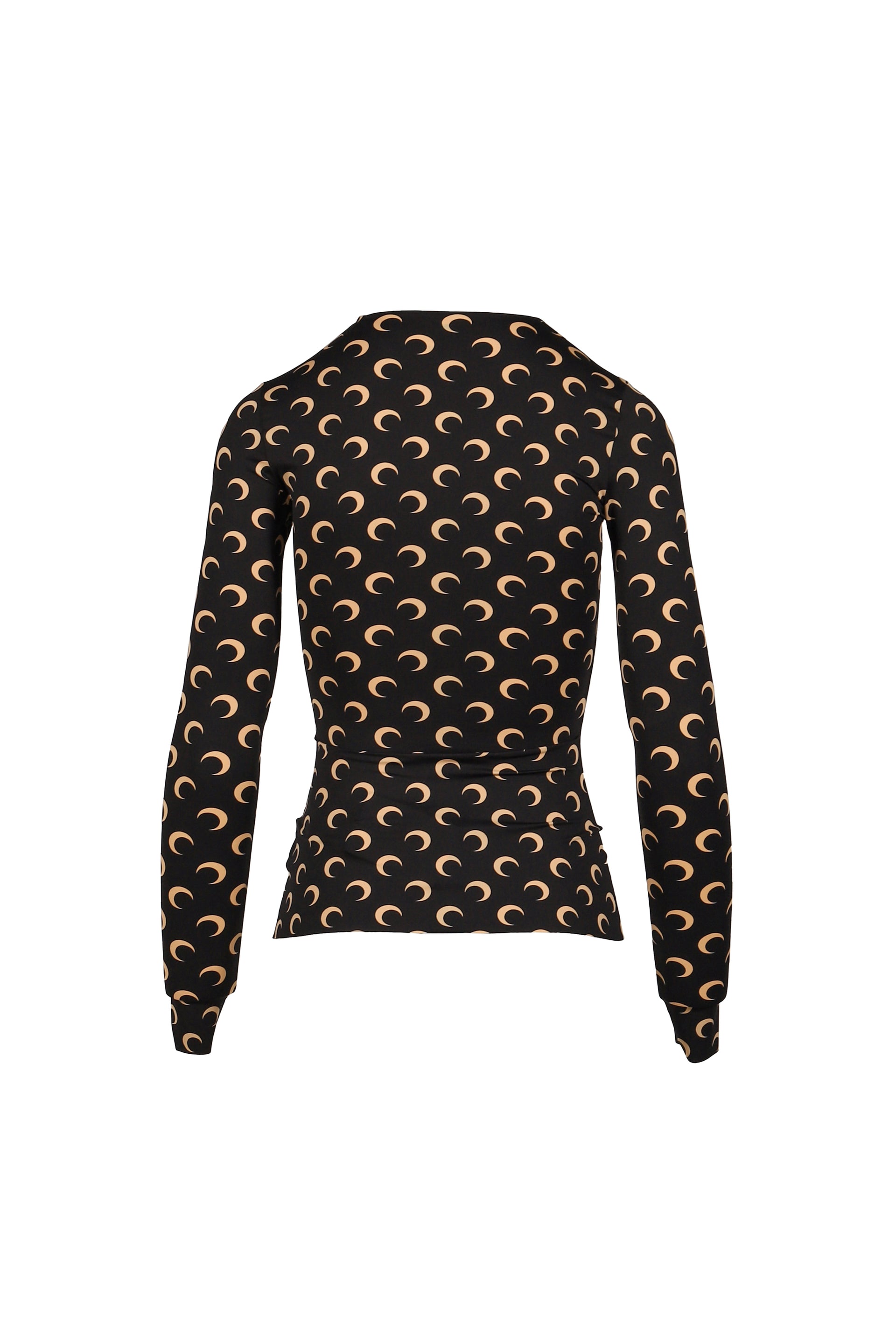 MOON PRINTED JERSEY LS CREWNECK TOP / TAN