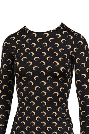 MOON PRINTED JERSEY LS CREWNECK TOP / TAN