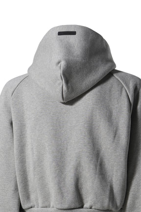 FLEECE CROPPED HOODIE / DARK HEATHER