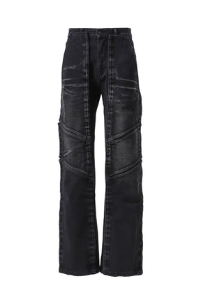 VELCRO MULTI PANEL JEANS / BLK