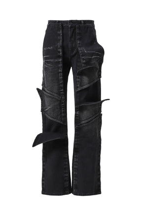 VELCRO MULTI PANEL JEANS / BLK