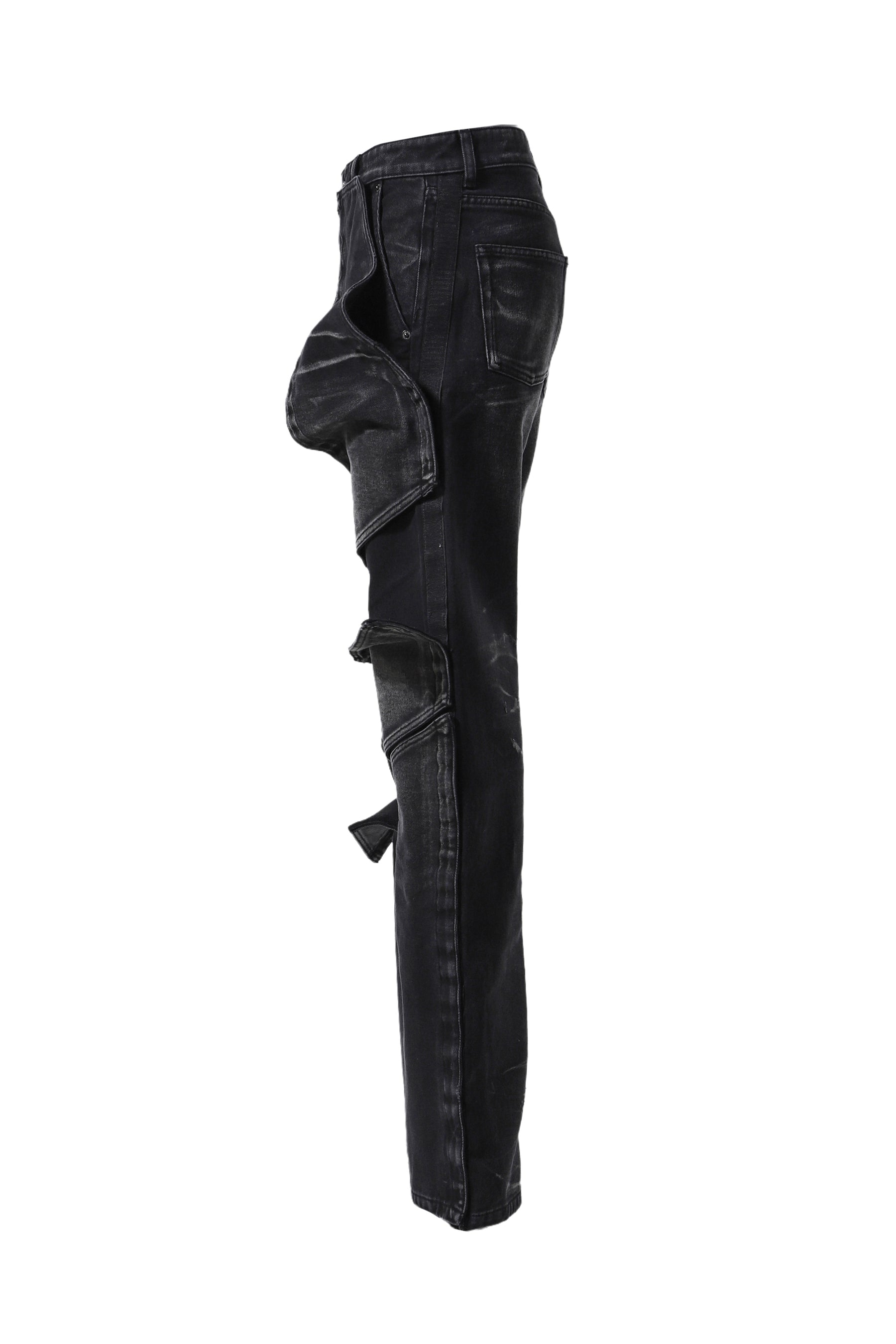 VELCRO MULTI PANEL JEANS / BLK