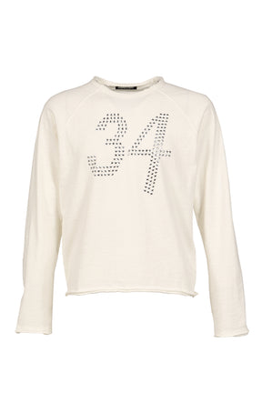 STAR 34 FITTED L/S T-SHIRT / WHT