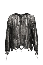 SPIDER KNIT HOODIE / BLK