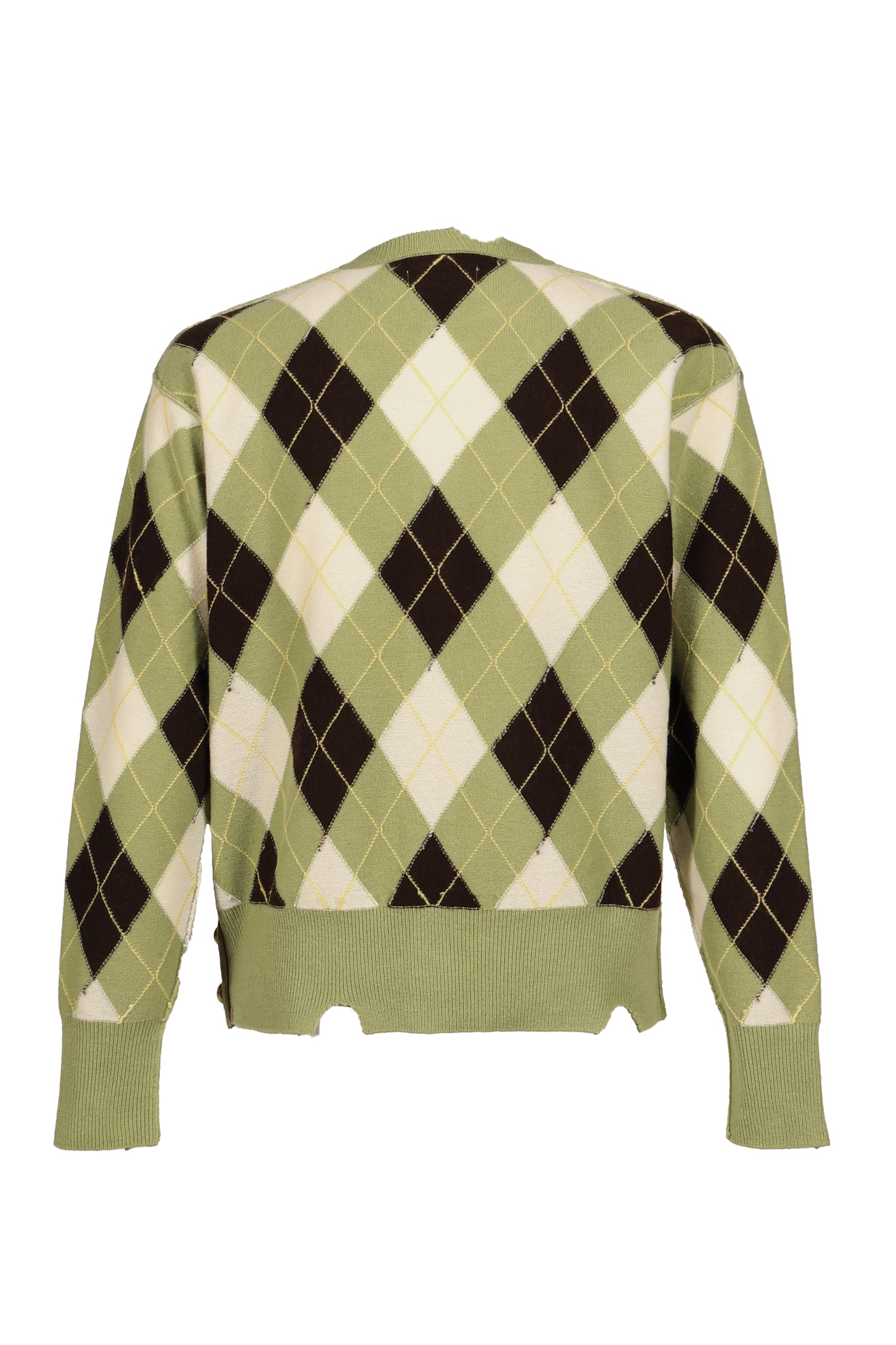 DIAMOND SCRAPED CARDIGAN / PISTACHIO
