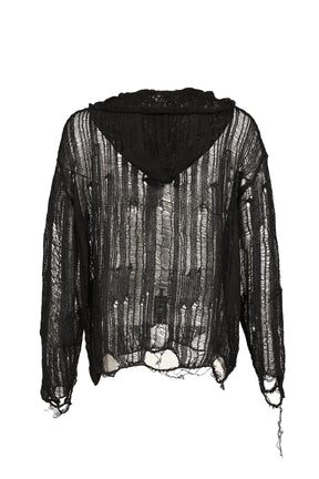 SPIDER KNIT HOODIE / BLK