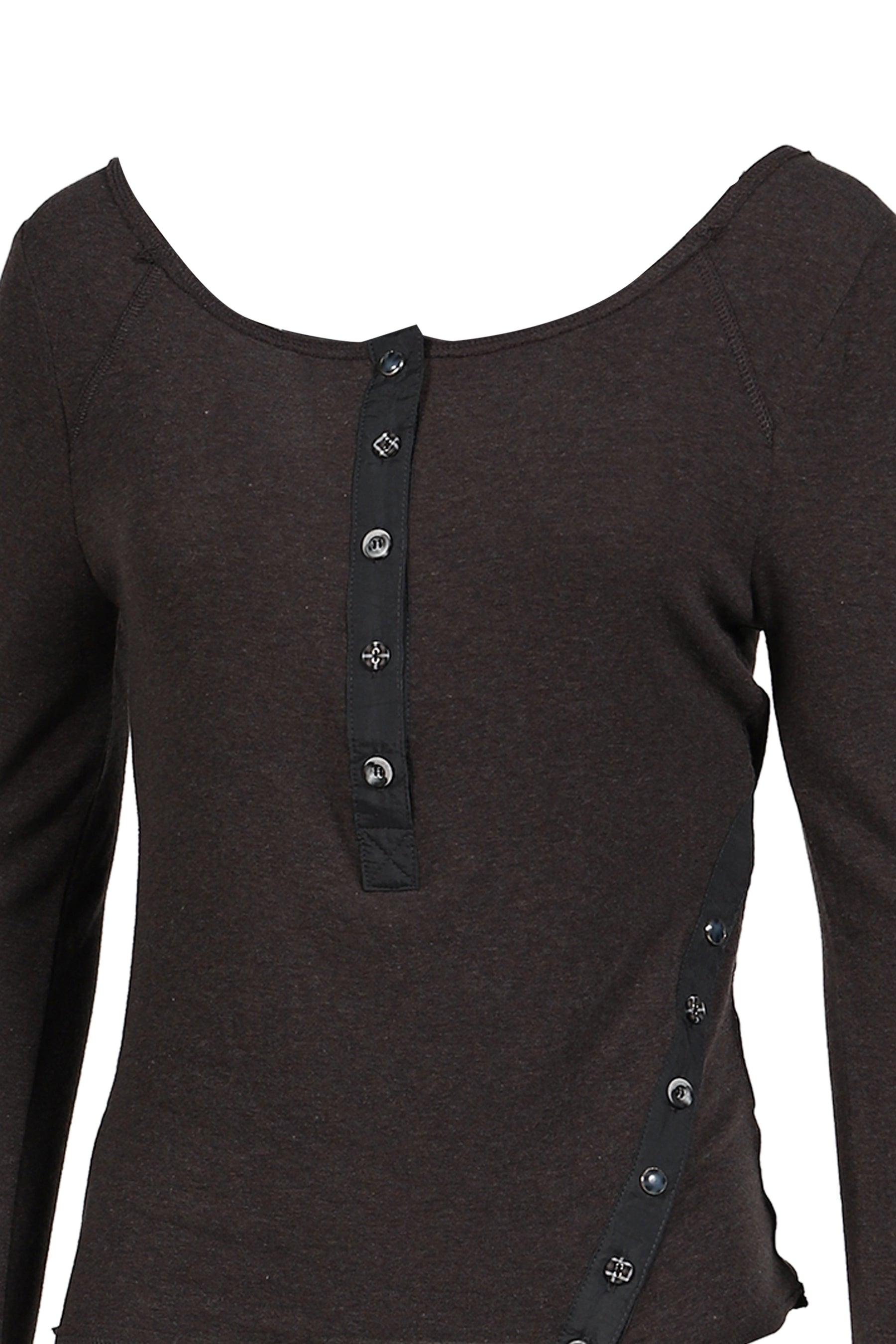 LENNY HENLEY NECK LONG-SLEEVE T-SHIRT / CHA