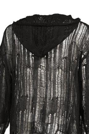 SPIDER KNIT HOODIE / BLK