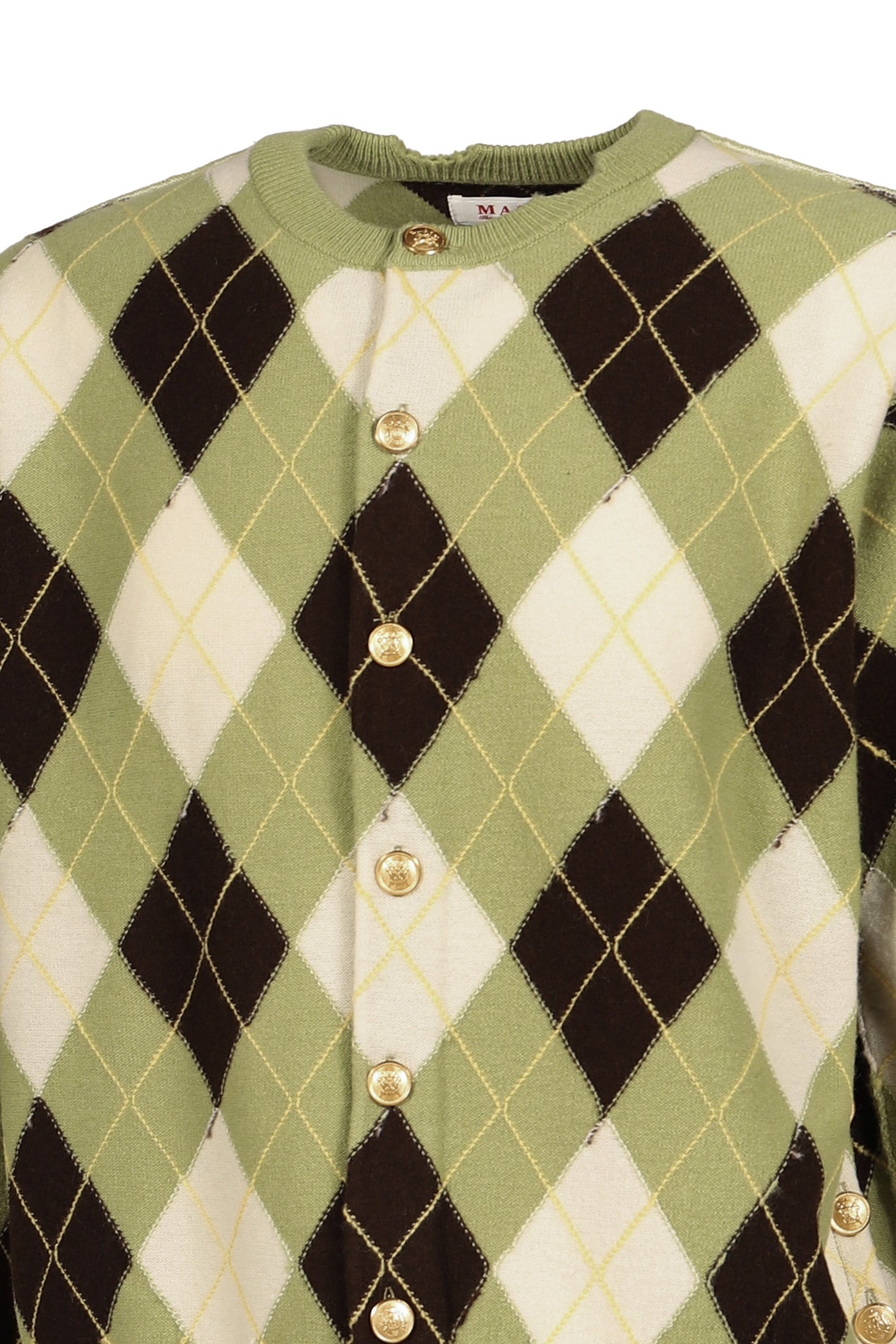 DIAMOND SCRAPED CARDIGAN / PISTACHIO