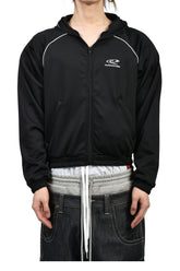 ATHLEISURE JERSEY ZIP HOODIE / BLK