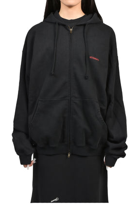 CLASSIC LOGO ZIP-UP HOODIE / BLK RED