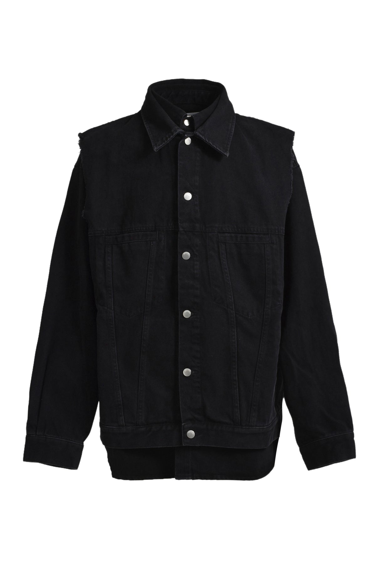 LAYERED DENIM SHIRT BLACK NO COLOR / BLK