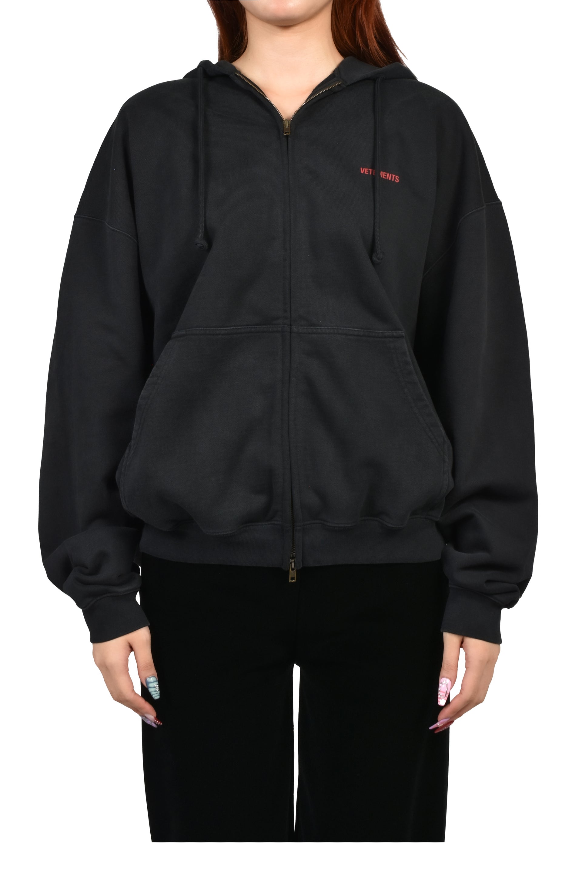 CLASSIC LOGO ZIP-UP HOODIE / BLK RED