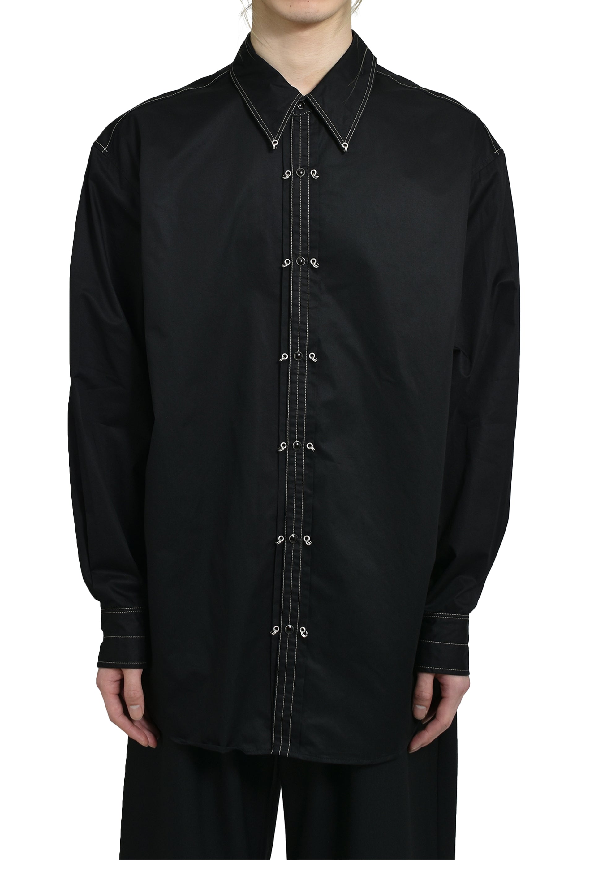 LEMAIRE EMBELLISHED METAL SHIRT / BLK