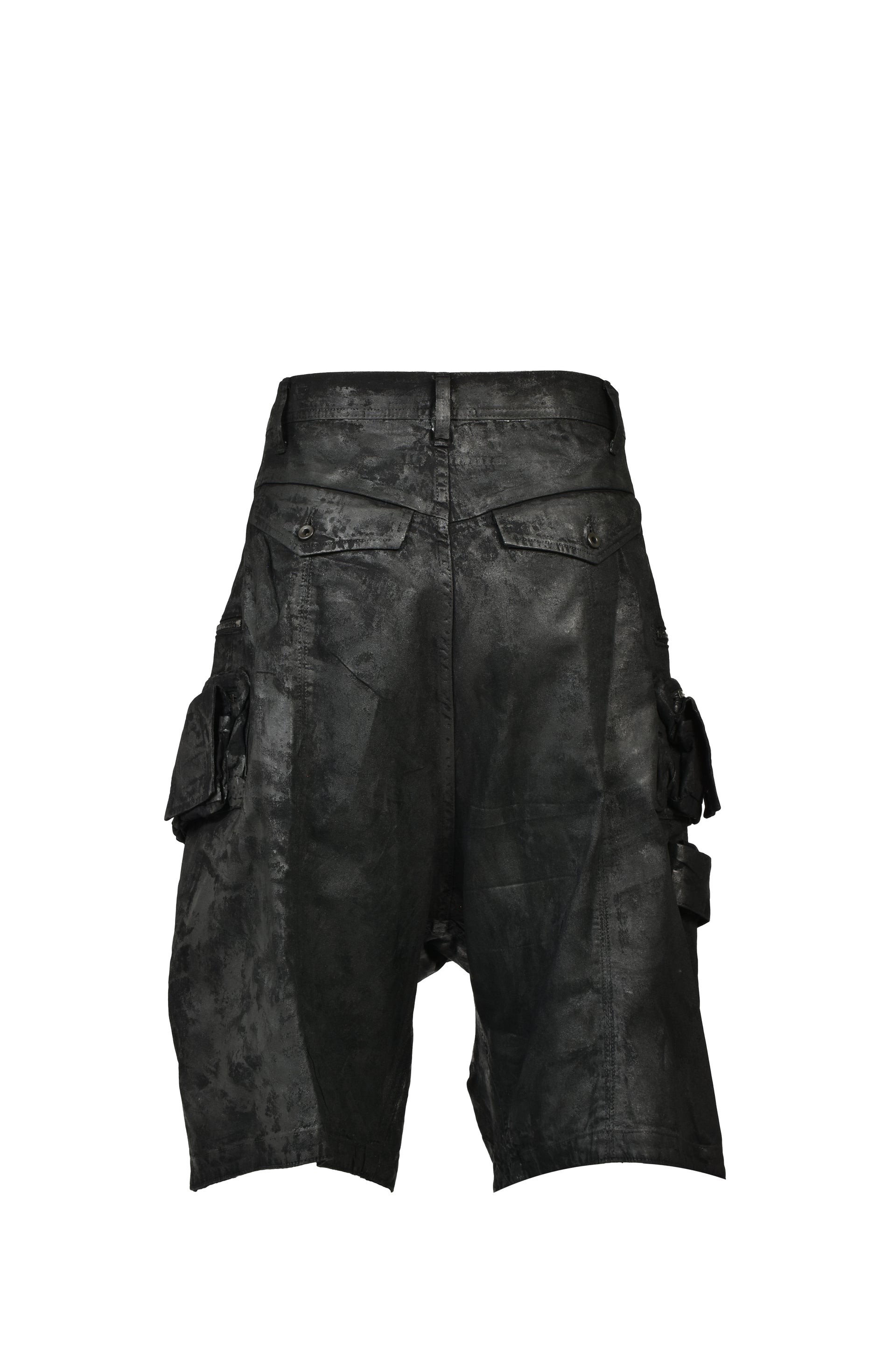 DENIM GASMASK SHORTS / BLK
