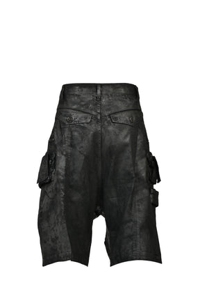 DENIM GASMASK SHORTS / BLK