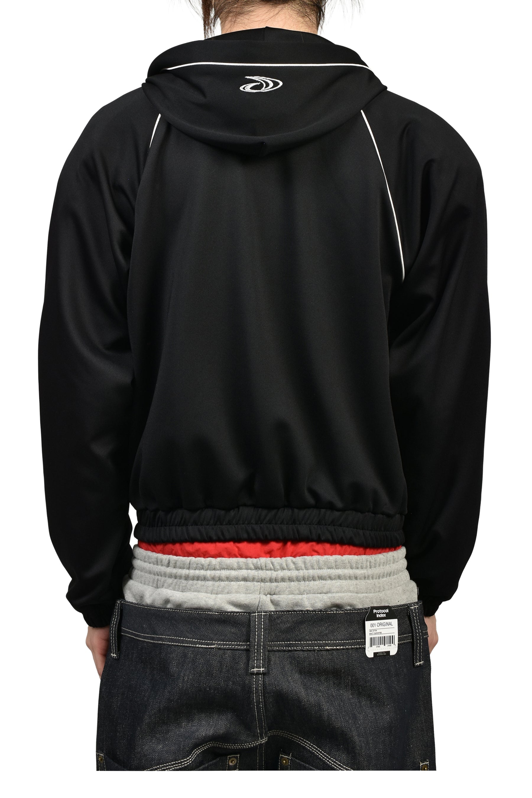 ATHLEISURE JERSEY ZIP HOODIE / BLK