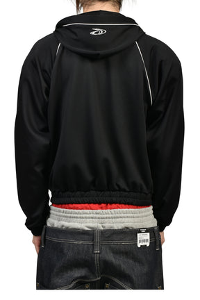ATHLEISURE JERSEY ZIP HOODIE / BLK