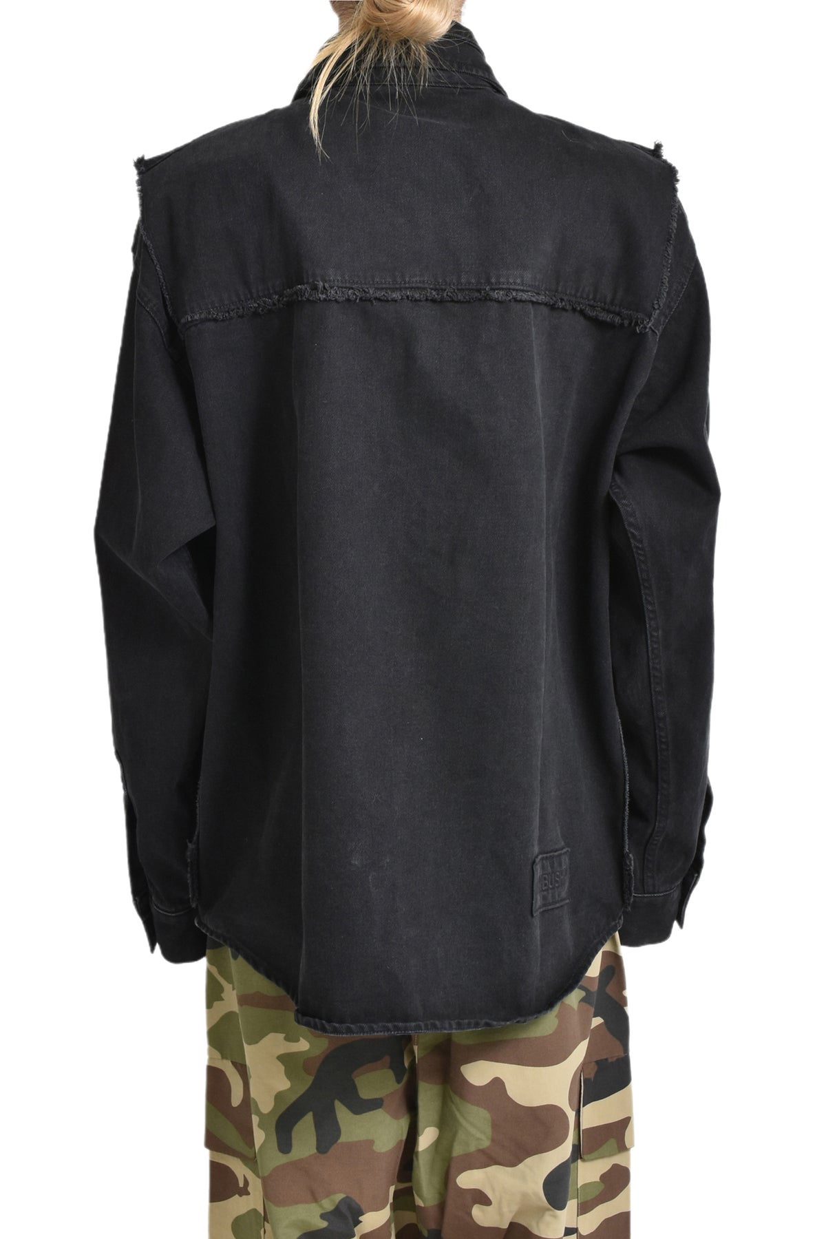 LAYERED DENIM SHIRT BLACK NO COLOR / BLK