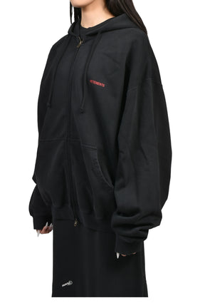 CLASSIC LOGO ZIP-UP HOODIE / BLK RED