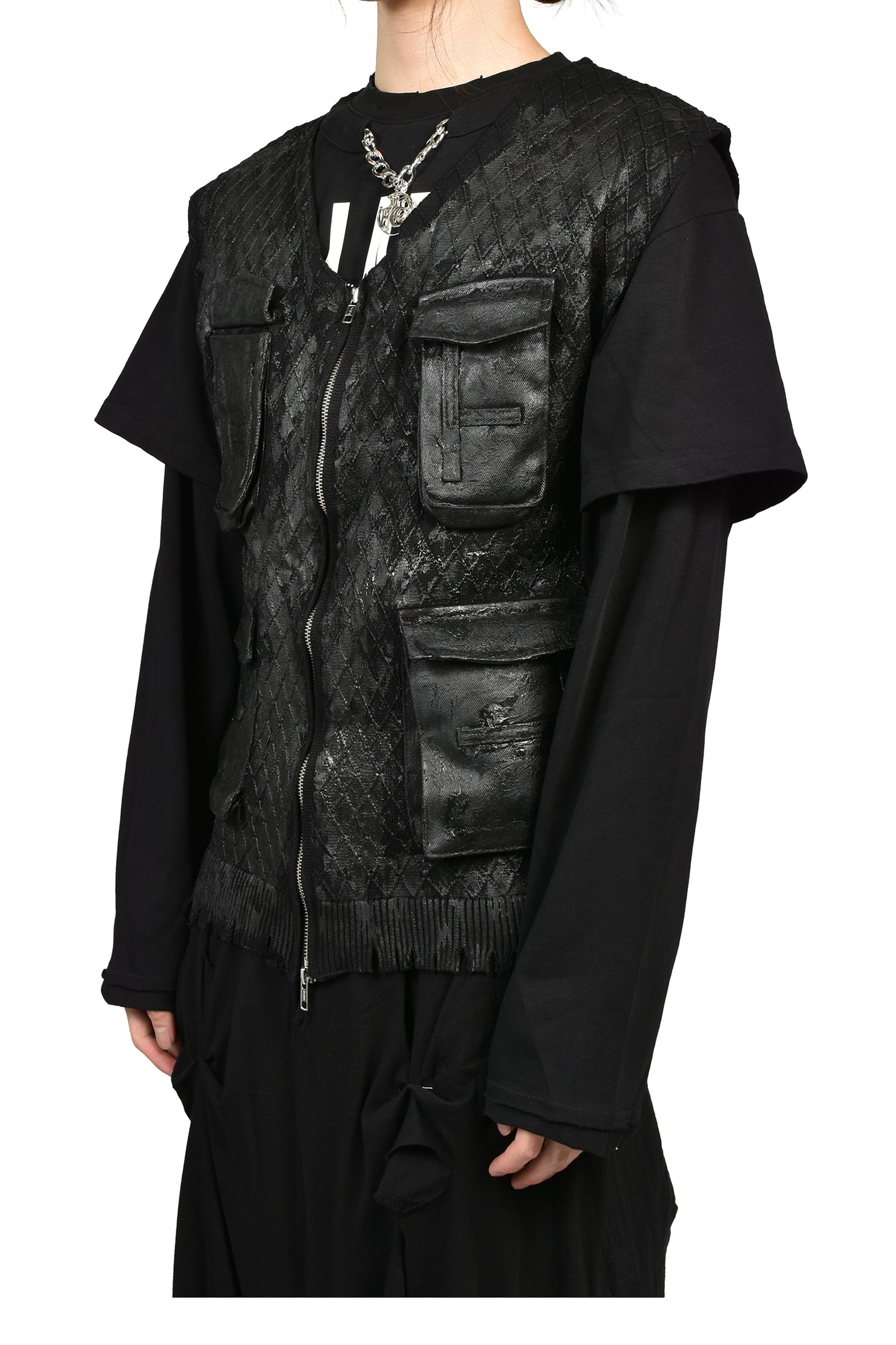 SECURITY KNIT VEST / BLK
