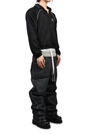 ATHLEISURE JERSEY ZIP HOODIE / BLK