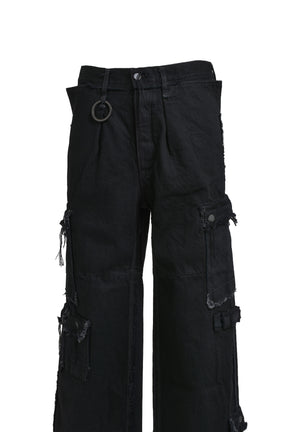 SLASH SEAM HBT CARGO (CLASSIC DENIM) / BLK