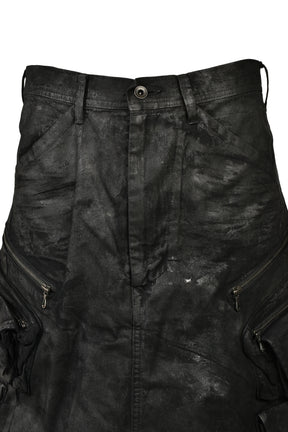 DENIM GASMASK SHORTS / BLK