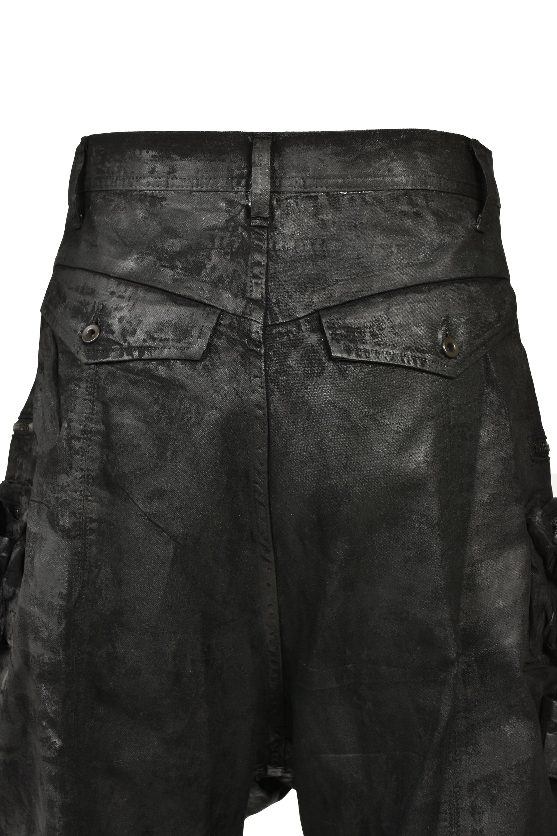 DENIM GASMASK SHORTS / BLK
