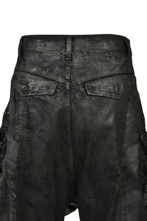 DENIM GASMASK SHORTS / BLK