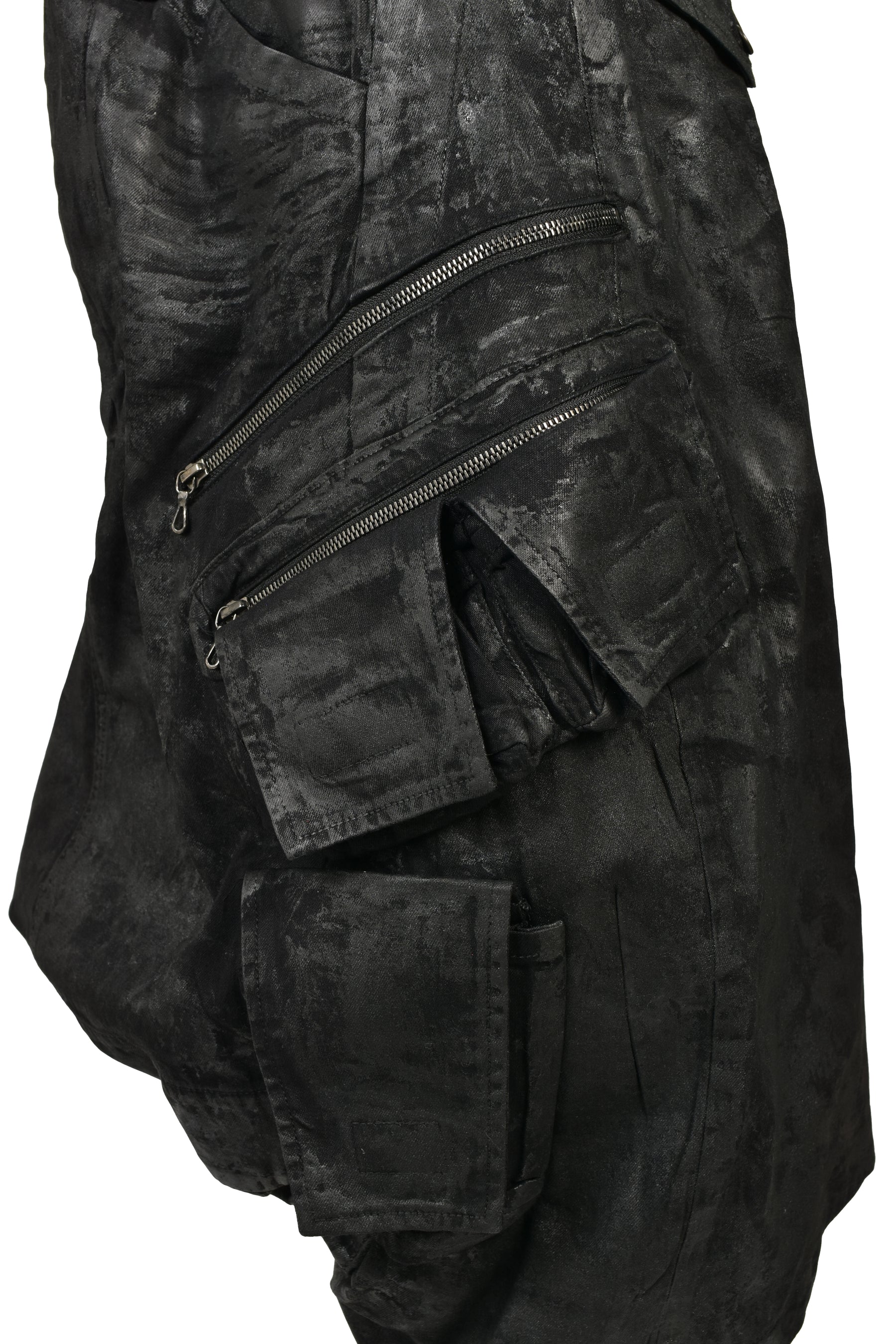 DENIM GASMASK SHORTS / BLK