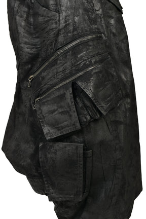 DENIM GASMASK SHORTS / BLK