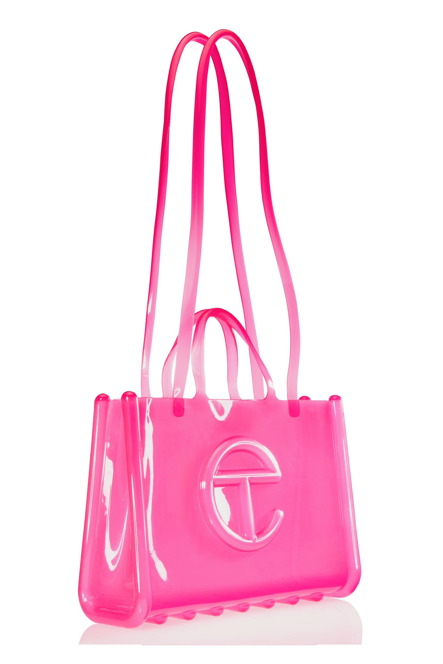 MELISSA X TELFAR LARGE JELLY SHOPPER / CLEAR PNK