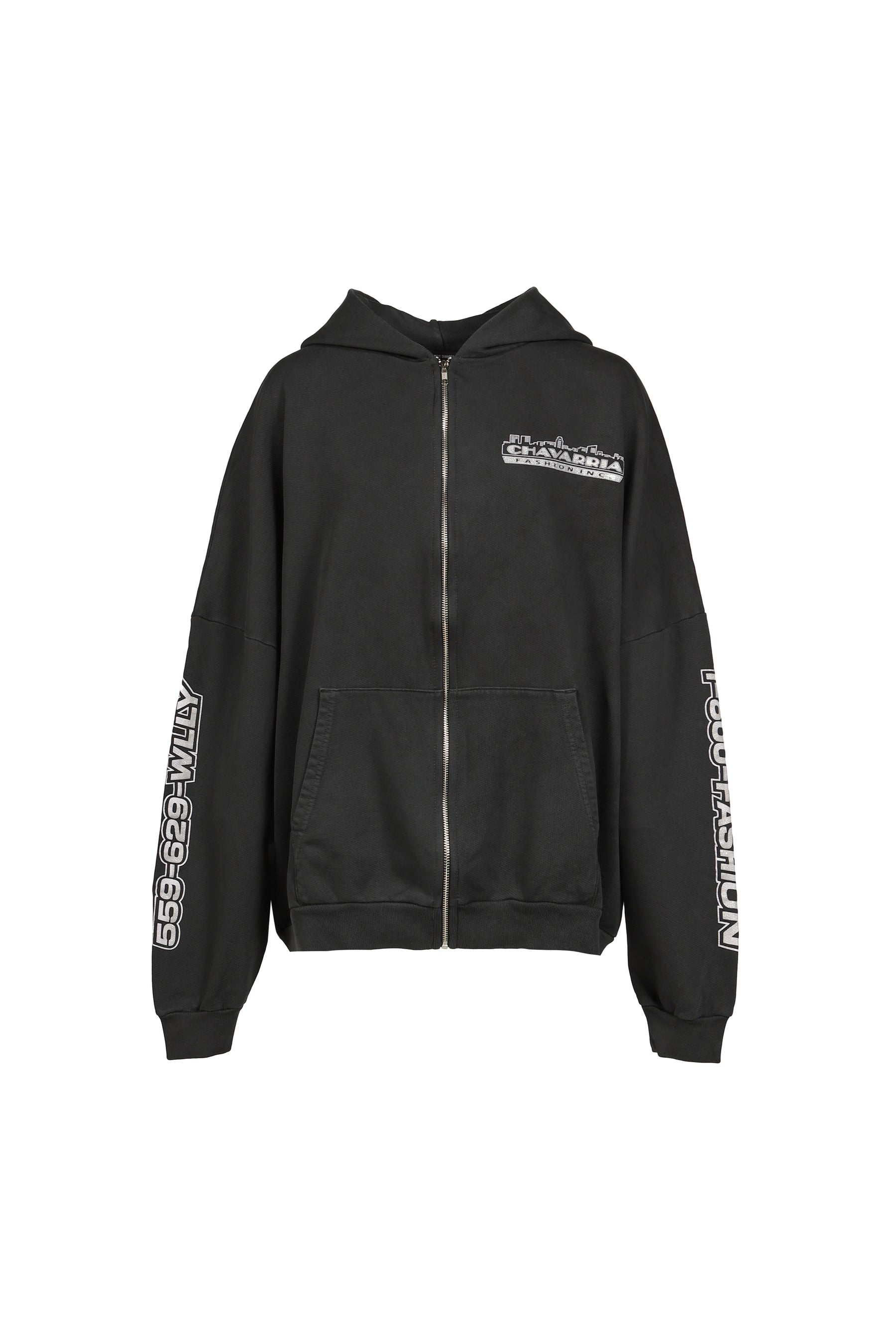 CHAVARRIA LICENSED DESIGNS ZIP HOODIE / PBLK