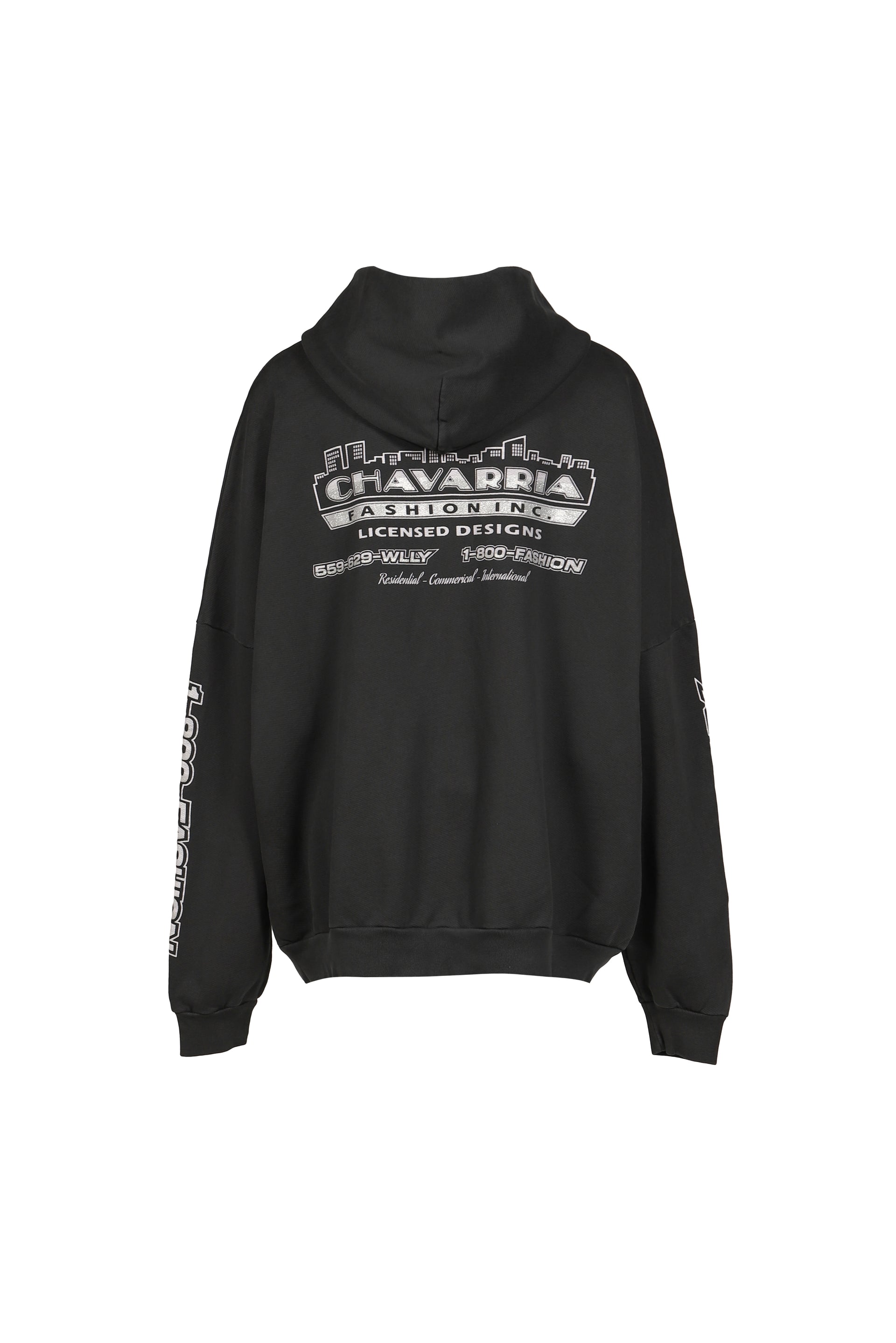 CHAVARRIA LICENSED DESIGNS ZIP HOODIE / PBLK