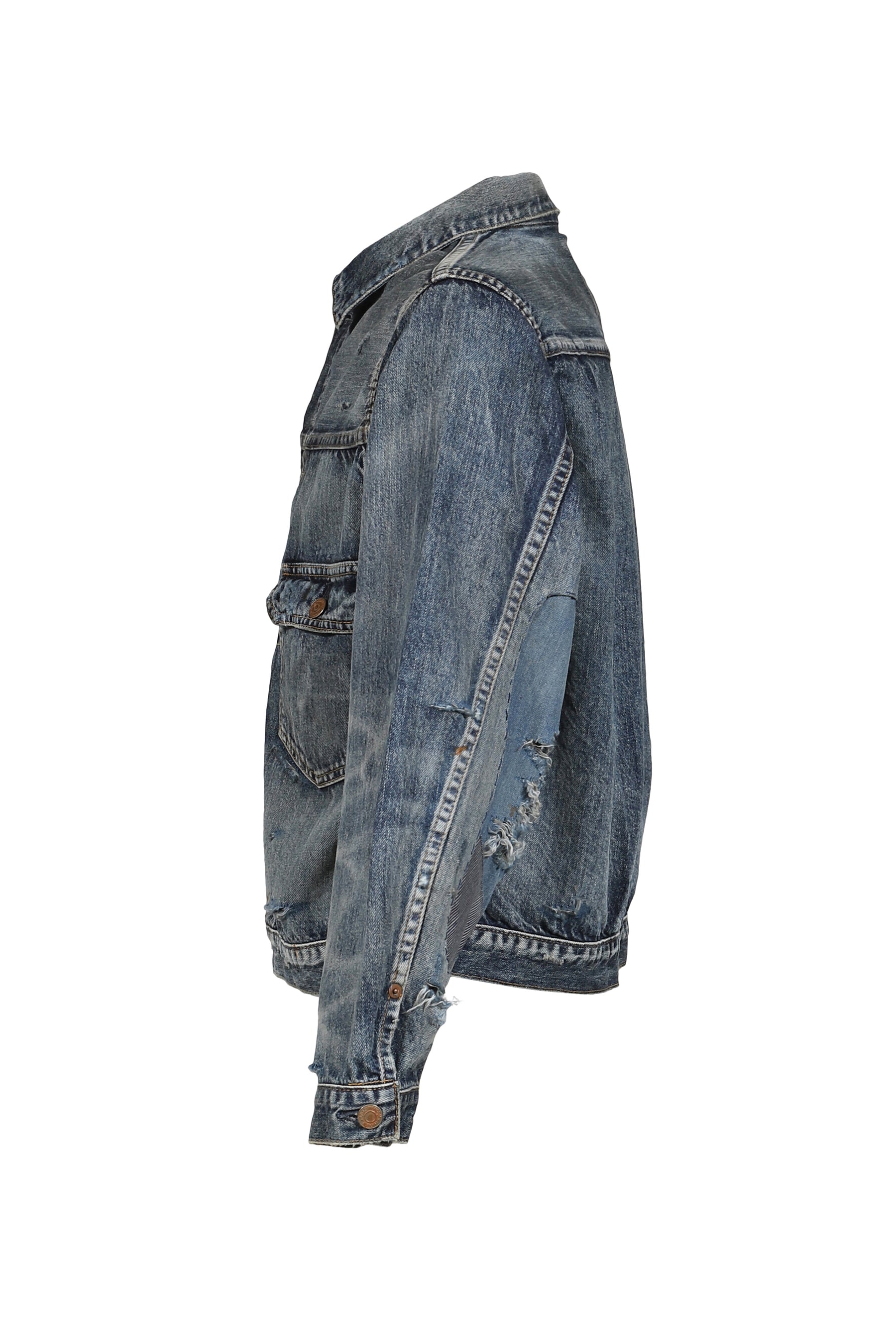 REMAKED DOUBLE POCKET DENIM JACKET / INDIGO