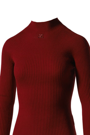 MOCKNECK LIGHT RIB SWEATER / GRENAT