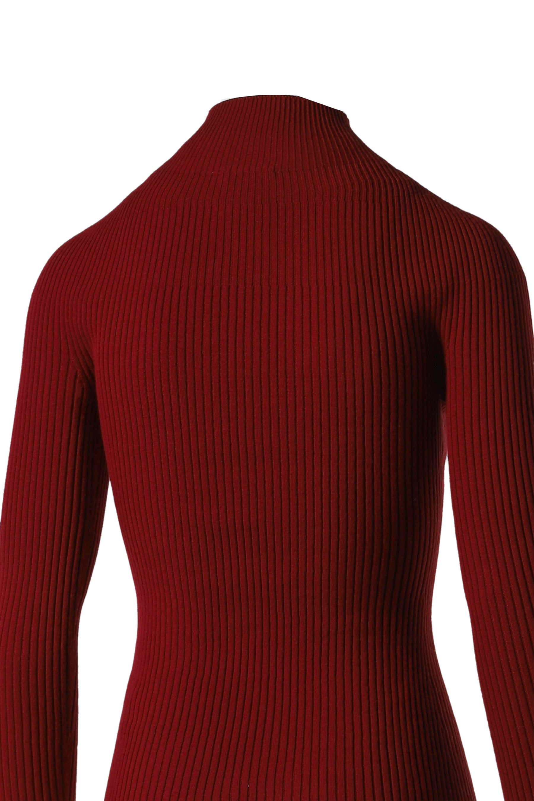 MOCKNECK LIGHT RIB SWEATER / GRENAT