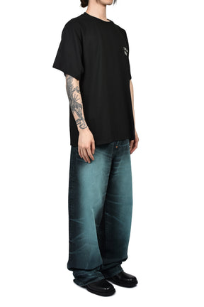 TURN UP WIDE FIT JEANS / GLACIER