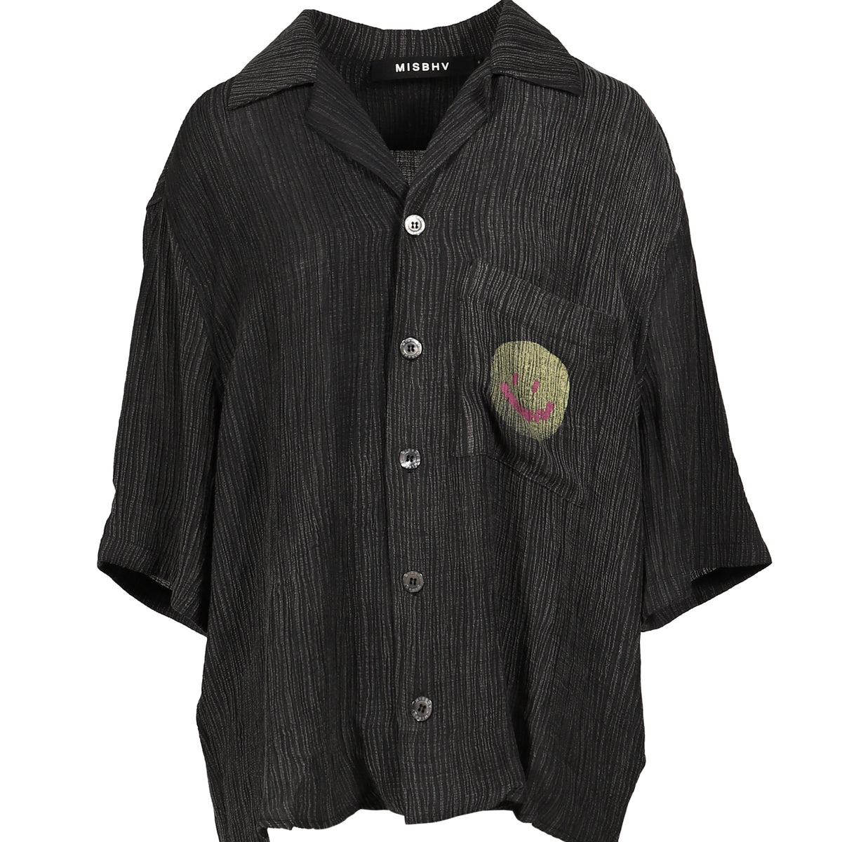 MISBHV ミスビヘイブ SS26 SMILE SHIRT UNISEX / WASHED BLK - NUBIAN